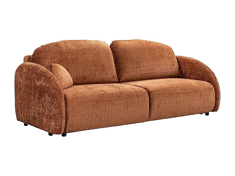 3-Sitzer-Sofa mit Schlaffunktion - Stoff Chenille - Terrakotta - AVOLINE günstig online kaufen