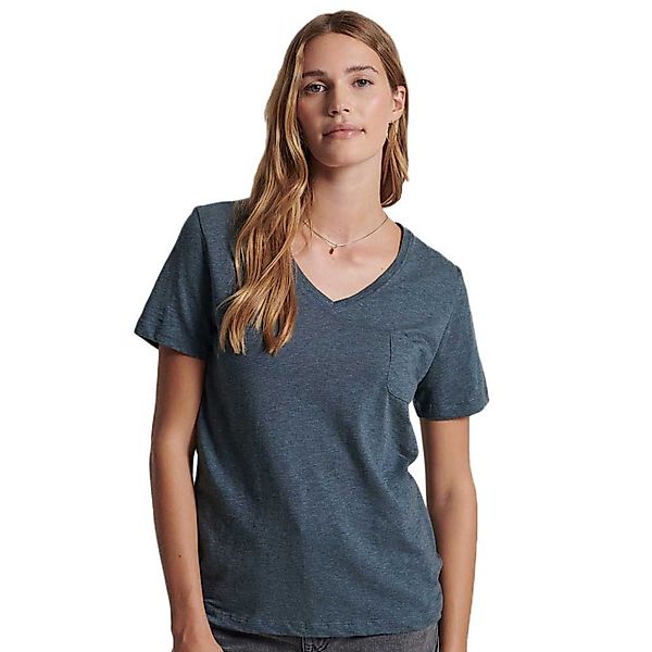 Superdry Pocket Kurzarm-t-shirt Mit V-ausschnitt S Blue Mirage Marl günstig online kaufen
