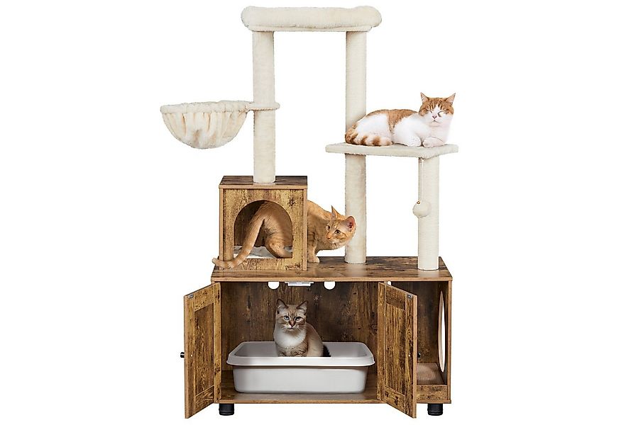 Yaheetech Kratzbaum 134,5 cm (H), Katzenbaum mit Katzenklo Schrank, Katzenh günstig online kaufen