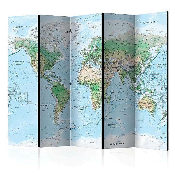 5-teiliges Paravent - World Map [room Dividers] günstig online kaufen