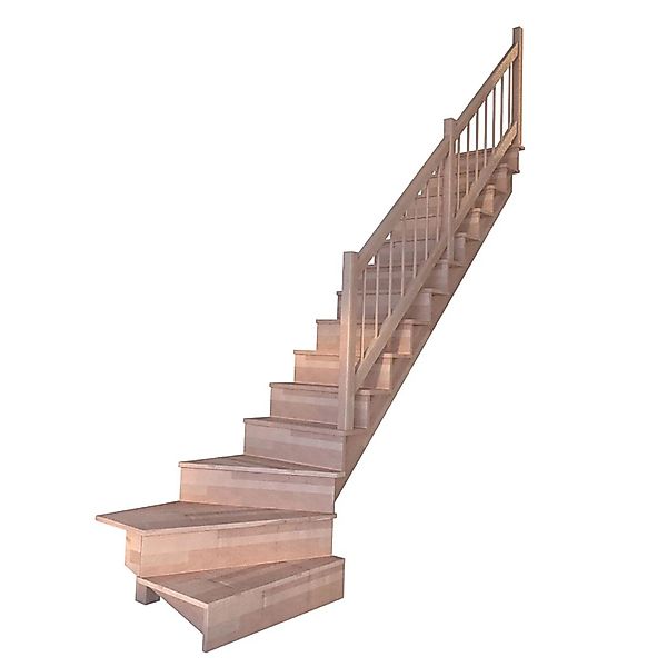Treppe Lindos Pro Buche Gewendelt R 80 cm Setzstufen Holz-Design-Geländer F günstig online kaufen