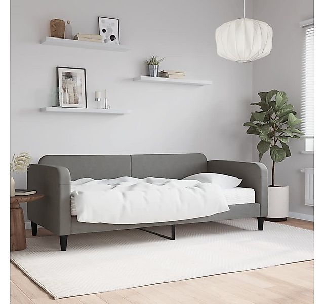 vidaXL Gästebett Gästebett Tagesbett mit Matratze Dunkelgrau 90x200 cm Stof günstig online kaufen