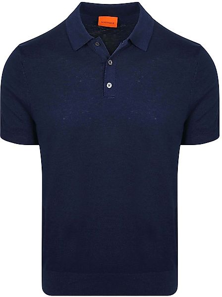 Suitable Knitted Poloshirt Cotton Linen Navy - Größe XXL günstig online kaufen