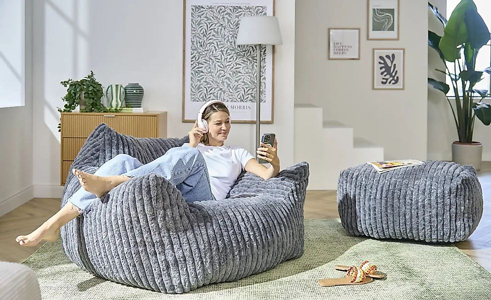 Sessel vakuumiert Sashenka ¦ grau ¦ Maße (cm): B: 116 H: 75 T: 110.0 Polste günstig online kaufen