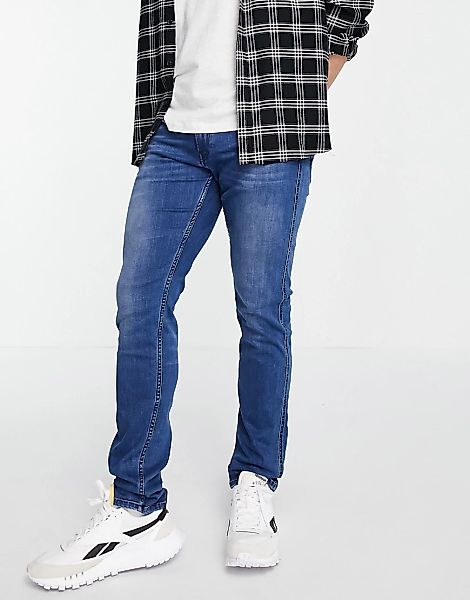 Replay – Anbass – Jeans mit engem Schnitt-Blau günstig online kaufen