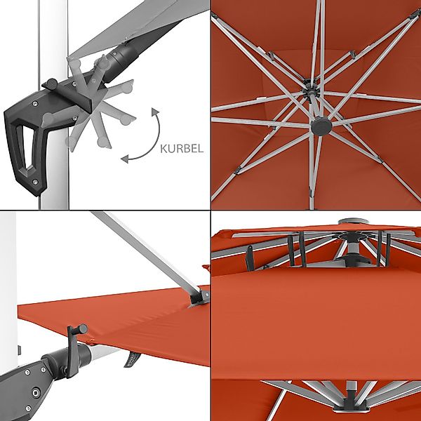 anndora-sonnenschirm Ampelschirm mit Aluminiumgestell, LxB: 350x350 günstig online kaufen