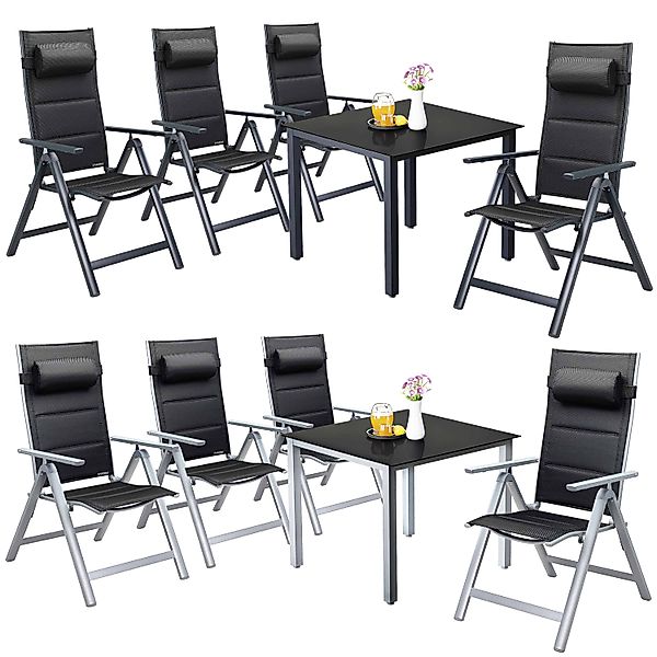 Garten-Sitzgruppe Bern Premium 5-tlg Silber Alu günstig online kaufen