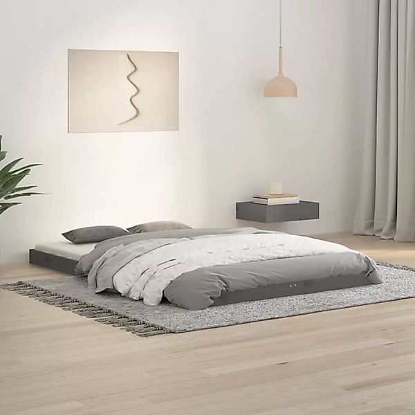 Vidaxl Massivholzbett Grau 120x190 Cm Kiefer 4ft Small Double günstig online kaufen