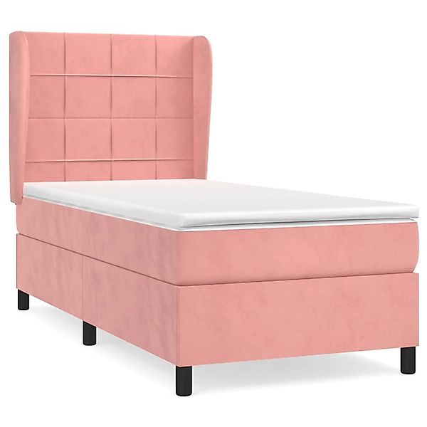 vidaXL Boxspringbett mit Matratze Rosa 100x200 cm Samt1466545 günstig online kaufen