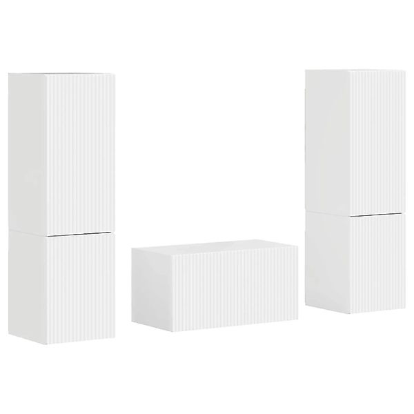 vidaXL TV-Schrankset 5 Stk Hochglanz Weiß Holzwerkstoff 3409100 günstig online kaufen