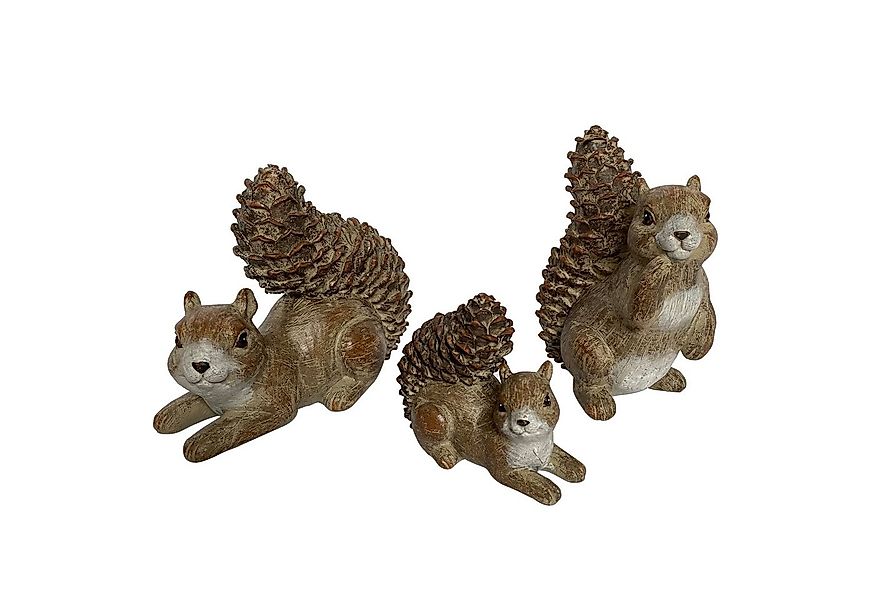 Online-Fuchs Gartenfigur - Dekofirguren aus Polyresin - 3 putzige Eichhörnc günstig online kaufen