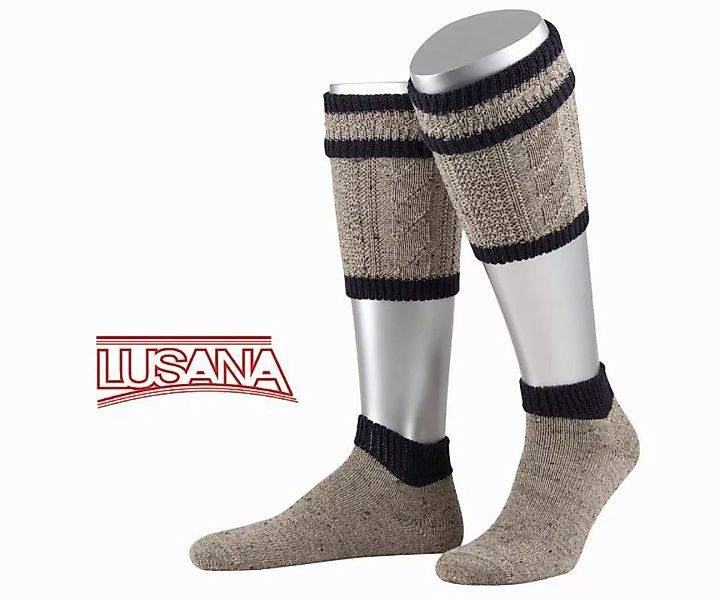 Lusana Trachtensocken 2-teiliges Loferl-Set - braun/marine günstig online kaufen