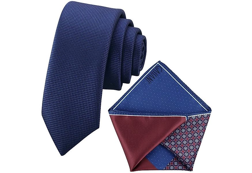 GASSANI Krawatte Herren-Krawatte Rips Fine Karo, z. Anzug Schmal Slim, Uni günstig online kaufen