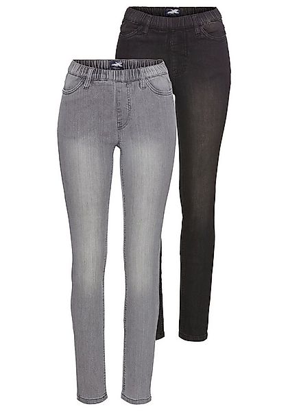 Arizona Jeansjeggings (Packung, 2er-Pack) enge Passform, Röhrenjeans, Used- günstig online kaufen