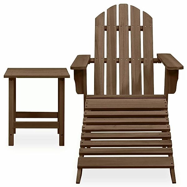 vidaXL Adirondack-Gartenstuhl mit Fußstütze & Tisch Tannenholz Braun günstig online kaufen