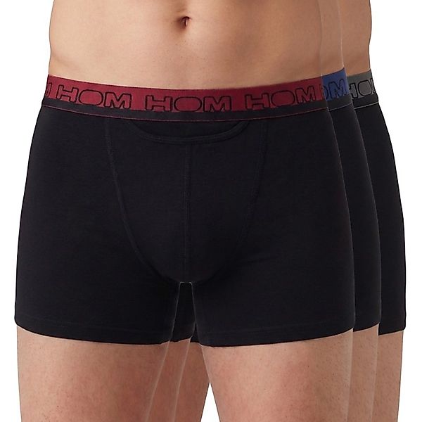 HOM 3-er Set Boxer Briefs Schwarz mit verschiedenfarbigem Webbund günstig online kaufen