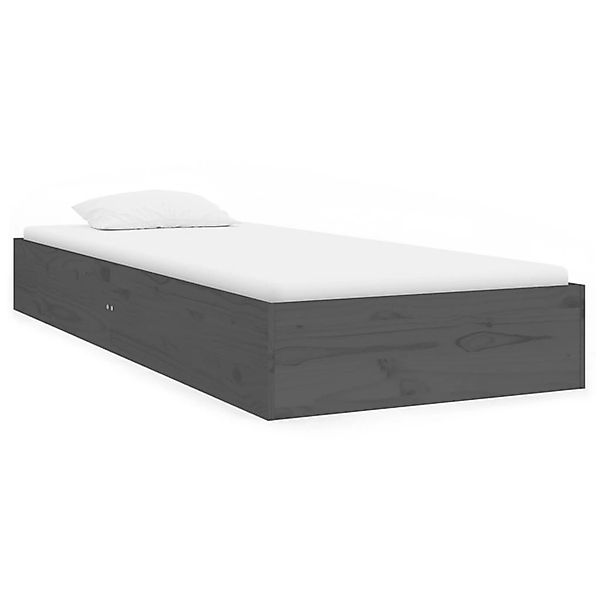 Vidaxl Massivholzbett Grau 75x190 Cm 2ft6 Small Single günstig online kaufen