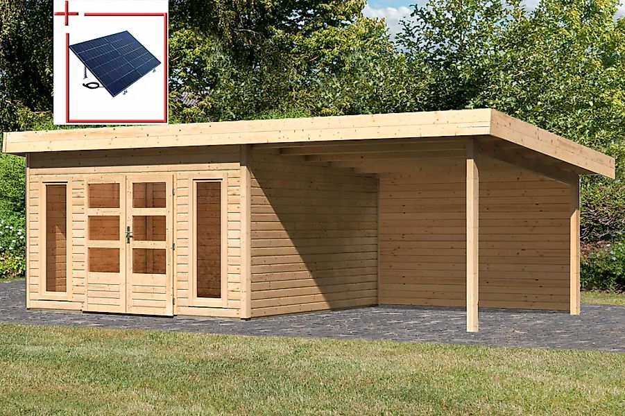 KONIFERA Gartenhaus "Perlsee 5", mit Anbaudach günstig online kaufen