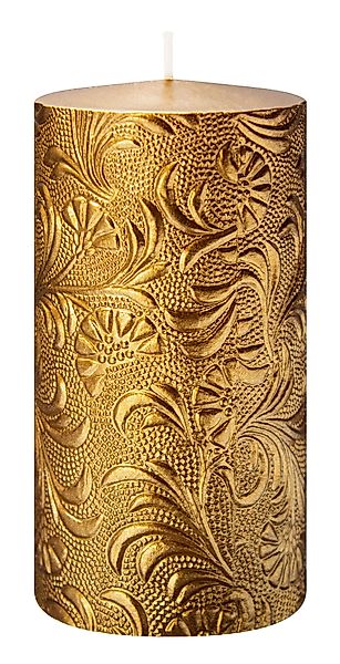 Wiedemann Kerzen Stumpenkerze Kerzen Florale Gelbgold günstig online kaufen
