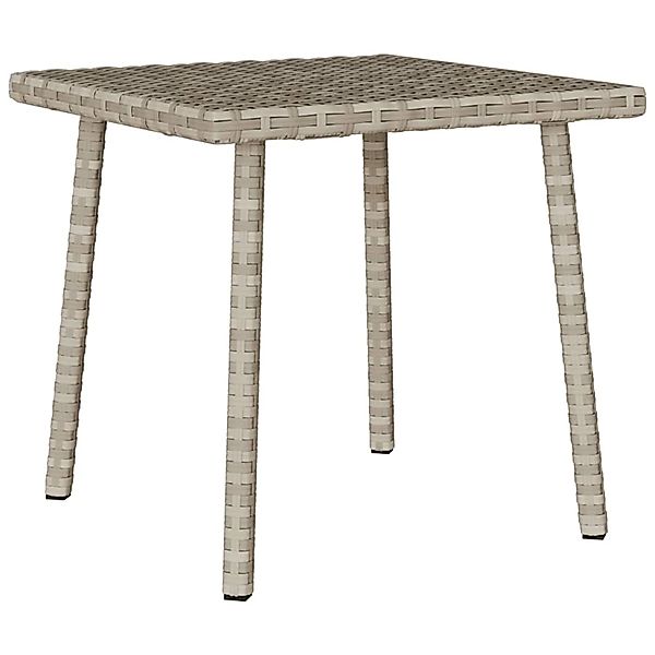 vidaXL Garten-Couchtisch Rechteckig Hellgrau 40x40x37 cm Poly Rattan 410404 günstig online kaufen