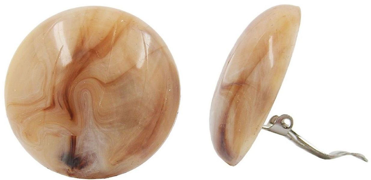 unbespielt Paar Ohrclips Modeschmuck Ohrringe horn-marmoriert-glänzend günstig online kaufen