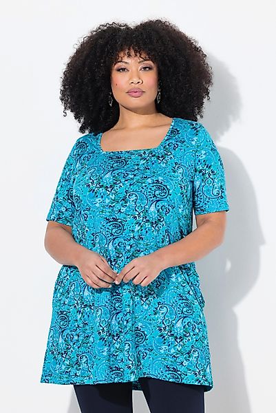 Ulla Popken Longshirt Longshirt A-Linie Carree-Ausschnitt günstig online kaufen