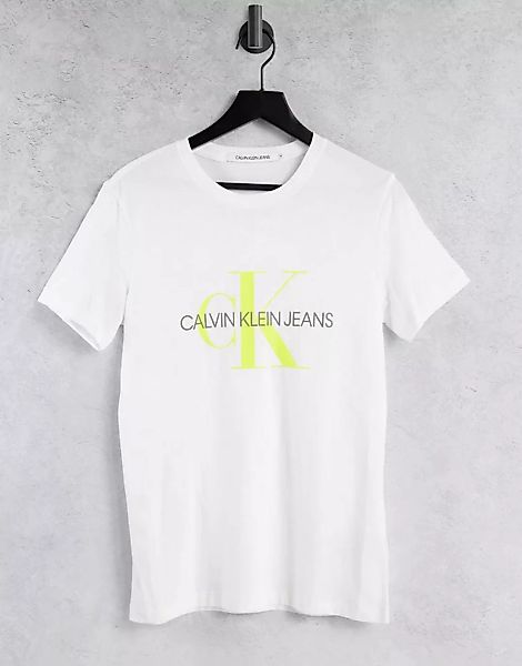 Calvin Klein Jeans Seasonal Monogram Kurzärmeliges T-shirt S White / Sunshi günstig online kaufen