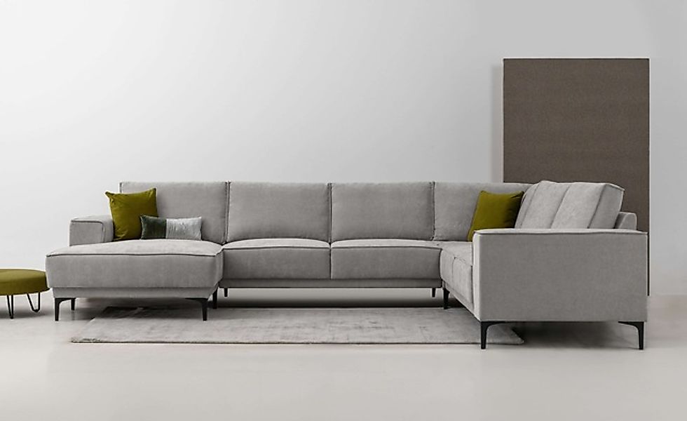 Places of Style Wohnlandschaft »XXL Sofa Oland, Struktur, Flachgewebe, Luxu günstig online kaufen