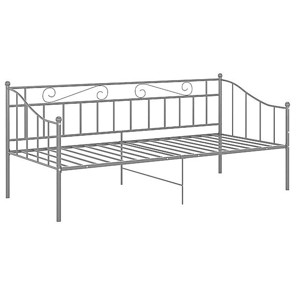 vidaXL Bett Schlafsofa Bettgestell Grau Metall günstig online kaufen