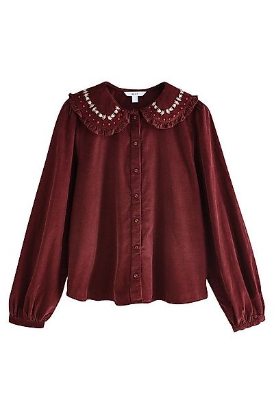 Next Blusenshirt Cord-Bluse mit Stickerei und Bubikragen (1-tlg) günstig online kaufen