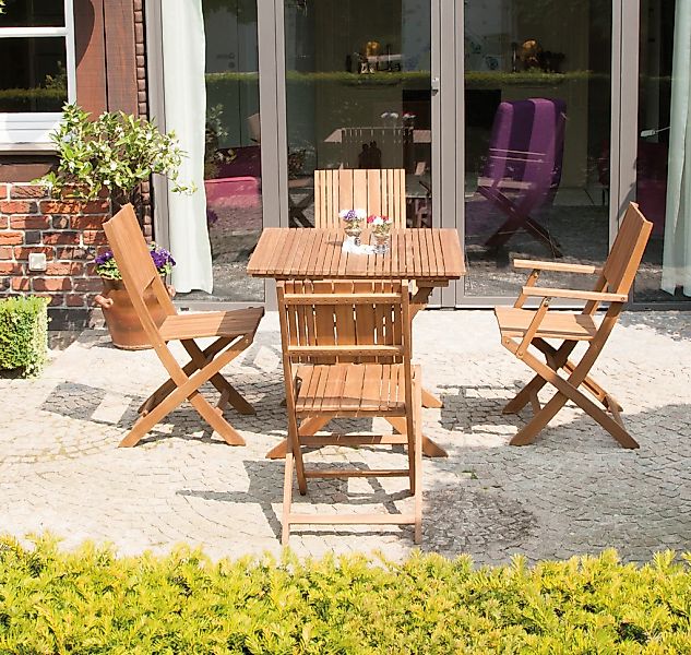 Siena Garden Gartentisch Falun Quadratisch Akazie Beige 80 cm x 80 cm günstig online kaufen