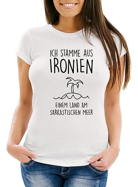 MoonWorks Print-Shirt Damen T-Shirt Ich stamme aus Ironien einem Land am sa günstig online kaufen