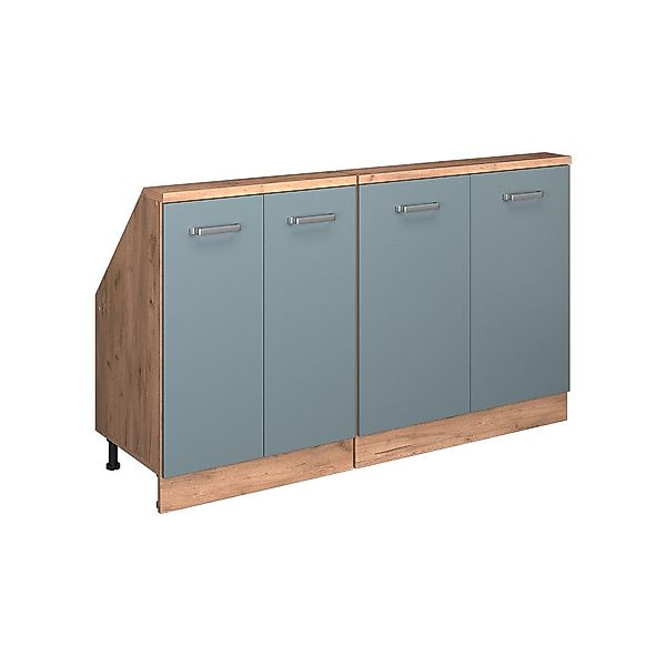 Vicco Unterschrank R-Line, Blau-Grau/Goldkraft Eiche, 140 günstig online kaufen