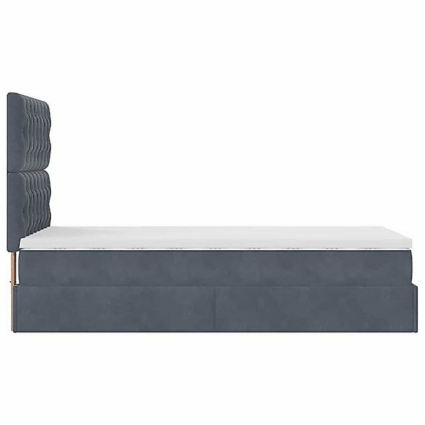 vidaXL Bett Ottoman-Bett mit Matratzen & LEDs Dunkelgrau 90x190 cm Samt günstig online kaufen