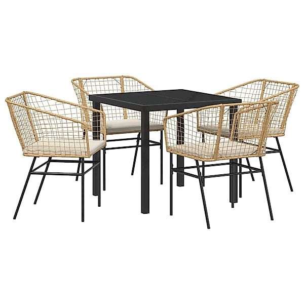 vidaXL Garten Essgruppe 5-Tlg Braun Poly Rattan 3380912 günstig online kaufen