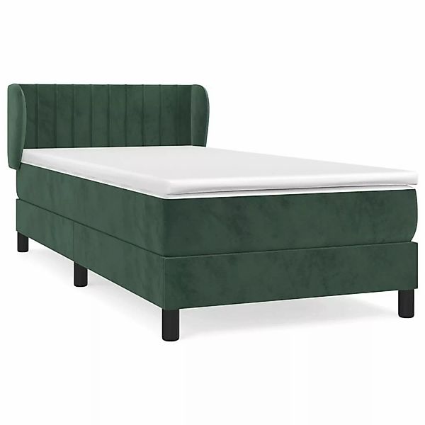 vidaXL Boxspringbett mit Matratze Dunkelgrün 90x200 cm Samt1372310 günstig online kaufen