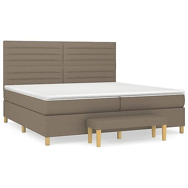 vidaXL Boxspringbett Boxspringbett mit Matratze Taupe 200x200 cm Stoff Bett günstig online kaufen