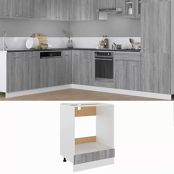 vidaXL Unterschrank Herdumbauschrank Grau Sonoma 60x46x81,5 cm Spanplatte günstig online kaufen