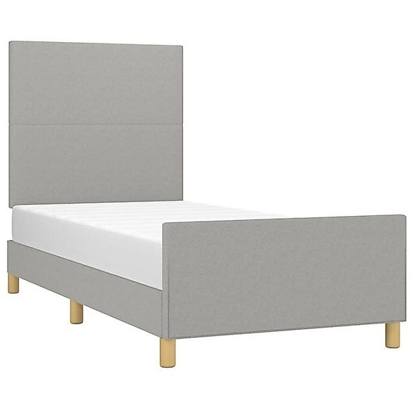 vidaXL Bett Bettgestell ohne Matratze Hellgrau 90x200 cm Stoff günstig online kaufen