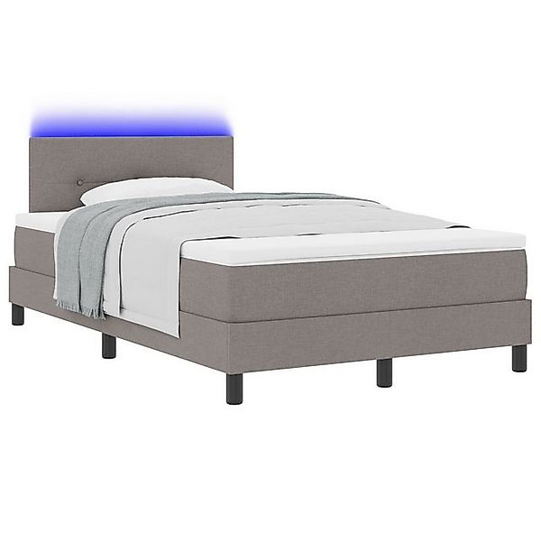 vidaXL Bett Boxspringbett mit Matratze & LED Taupe 120x190 cm Stoff (1-tlg) günstig online kaufen