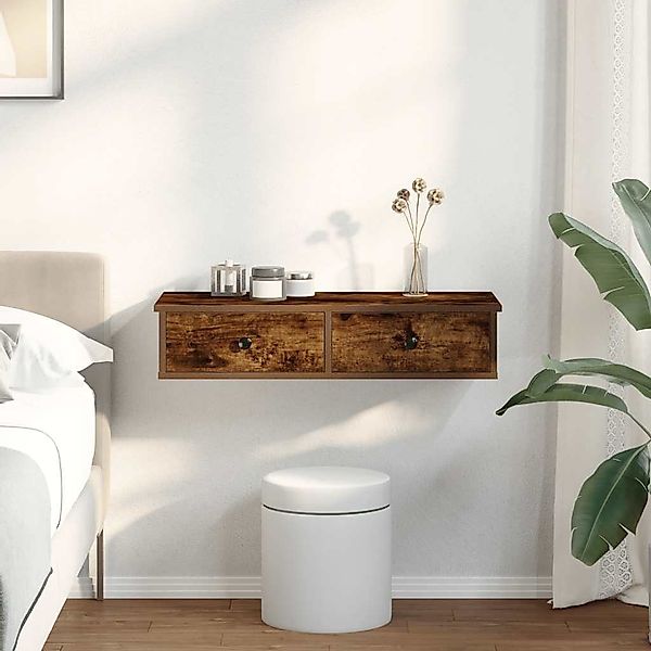 vidaXL Regal Wandregal mit Schubladen Räuchereiche günstig online kaufen