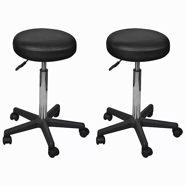 vidaXL Bürostuhl Bürohocker 2 Stk. Schwarz günstig online kaufen