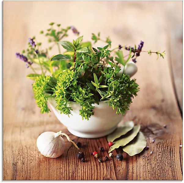 Artland Glasbild "Verschiedene Kräuter - Küche" Arrangements 1 Stk. tlg. in günstig online kaufen