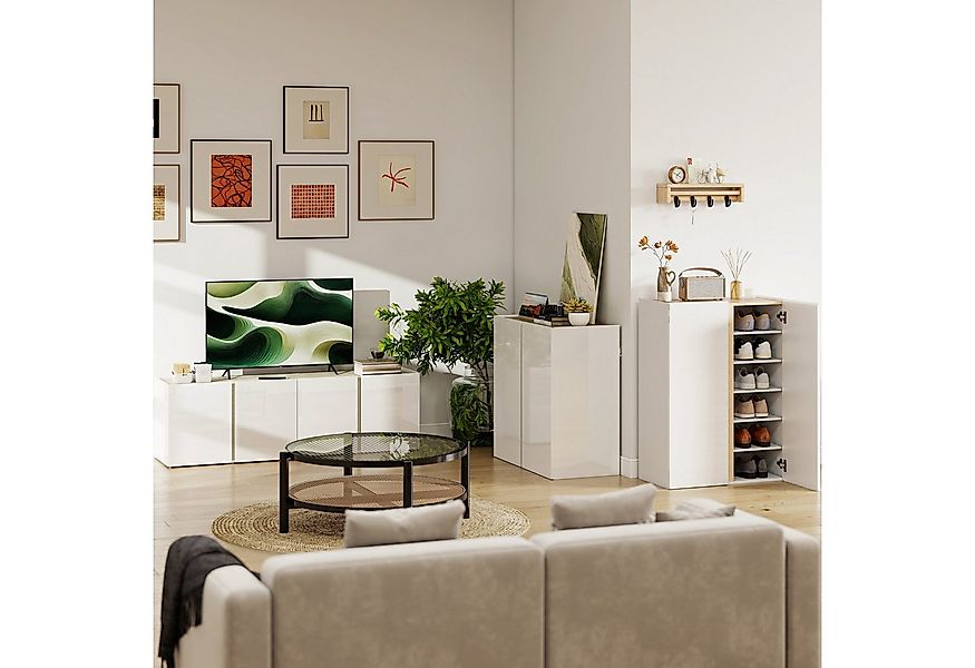 HOMCOM Sideboard (Beistellschrank, 1 St., Aufbewahrungsschrank), für Wohnzi günstig online kaufen