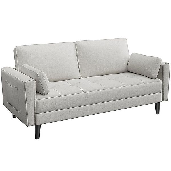 Yaheetech Sofa, 2 Sitzer Loungesofa mit 2 Kissen und Armlehnen günstig online kaufen