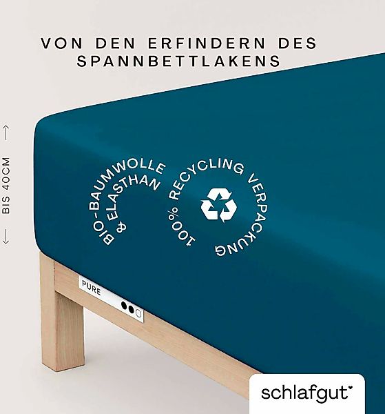 Schlafgut Spannbettlaken "PURE BOXSPRING Bio-Baumwolle mit Elasthan, 170 g/ günstig online kaufen