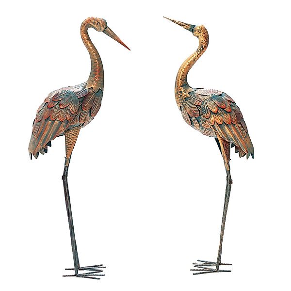 COSTWAY Gartenfigur, 2er-Set, Kranich-Gartenstatuen günstig online kaufen