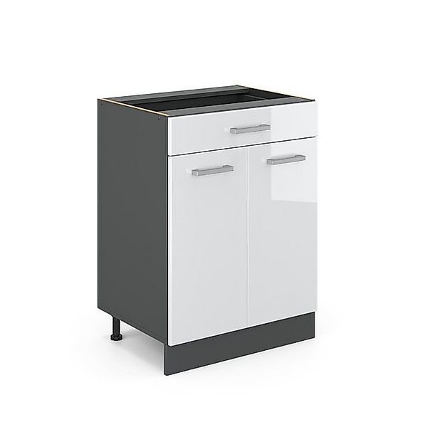 Vicco Küchenunterschrank R-Line Weiß Hochglanz 60 cm mit Schublade ohne Arb günstig online kaufen