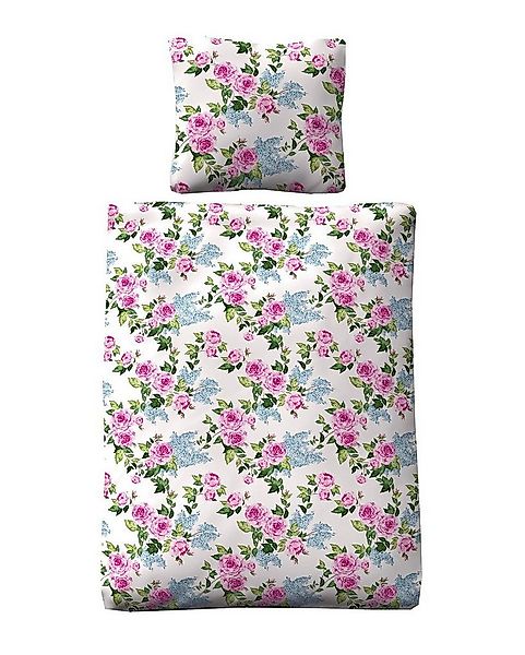 JACK Bettwäsche 135x200cm Rosen Flieder Zweige, Biber, 2 teilig, tolles dez günstig online kaufen
