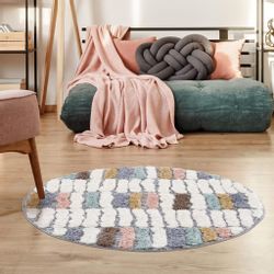 Carpet City Hochflor-Teppich "Focus 3032" rund 20 mm Höhe Boho-Teppich, Hoc günstig online kaufen
